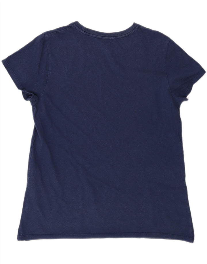 Levi's Dame T-Shirt Top UK 16 Stor Marineblå Bomuld