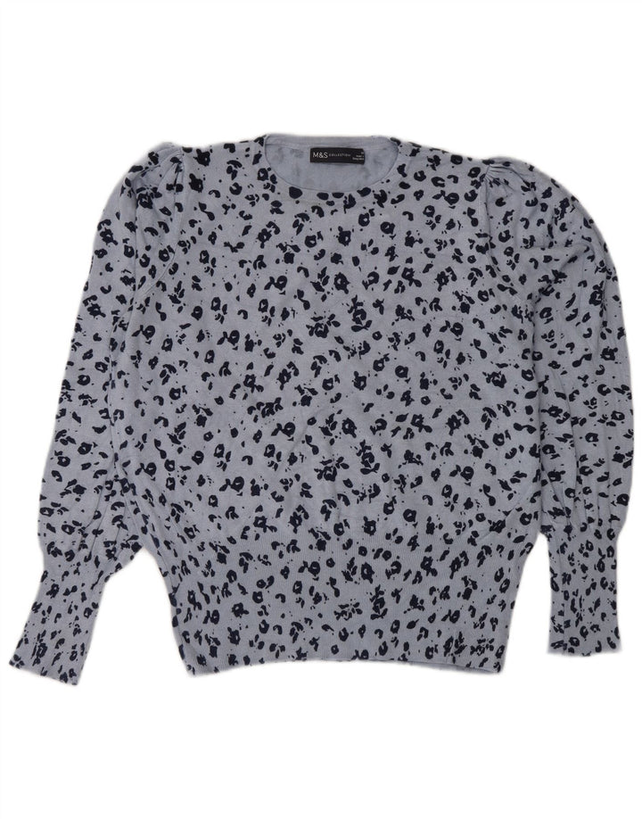 MARKS & SPENCER Dame sweater med rund hals DK 14 Stor Blå