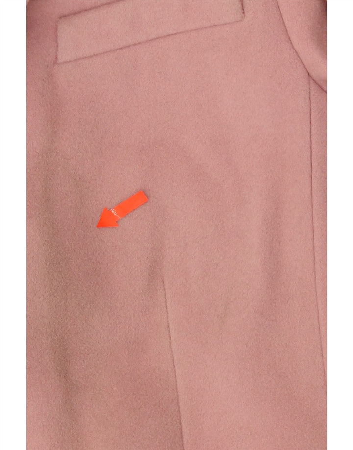 Zara Dame Overfrakke UK 12 Medium Pink Uld