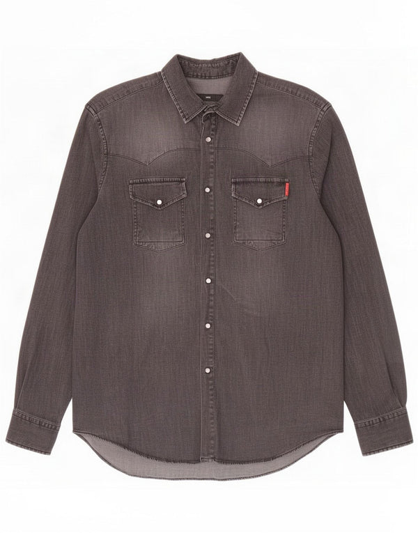 Liu Jo Denimskjorte til mænd Large Grey Cotton