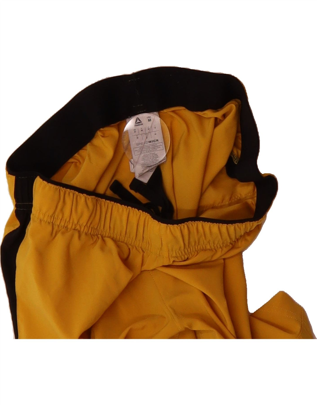 REEBOK Mens Sport Shorts Medium  Yellow Colourblock Polyester Vintage Reebok and Second-Hand Reebok from Messina Hembry 