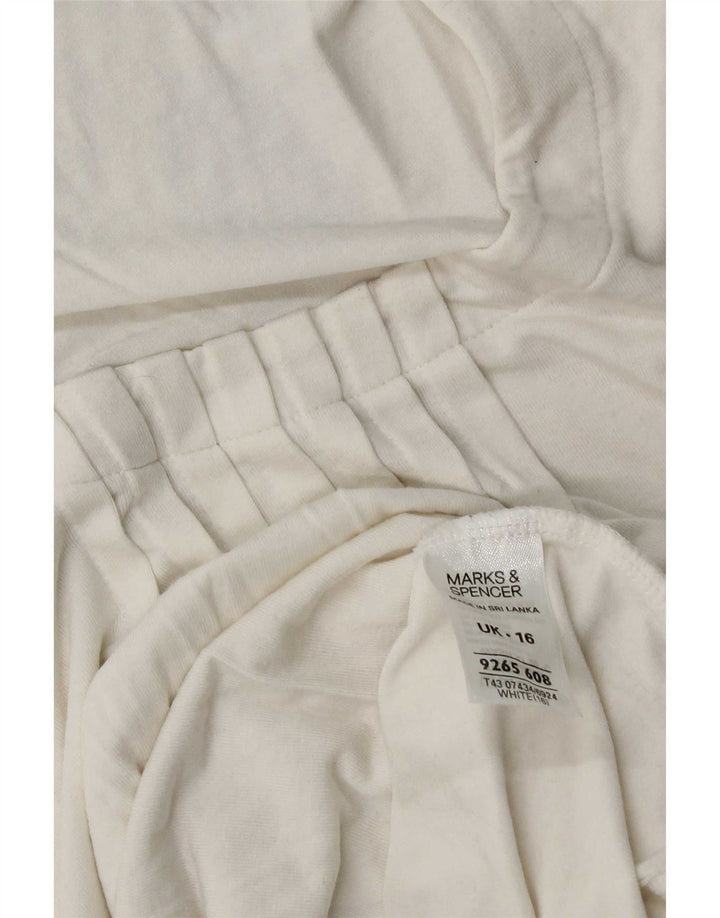 Marks & Spencer T-shirt top til kvinder DK 16 Stor hvid viskose