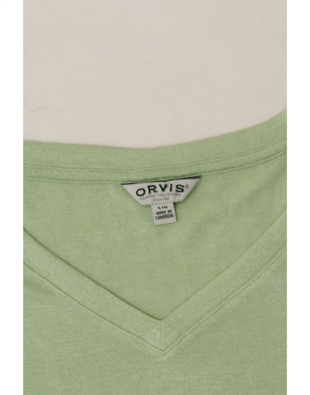 ORVIS Womens T-Shirt Top UK 16 Large Green Polyester Vintage Orvis and Second-Hand Orvis from Messina Hembry 