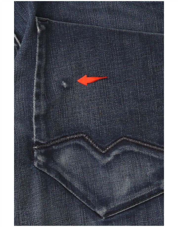 HUGO BOSS Straight jeans til mænd W34 L32 Marineblå bomuld