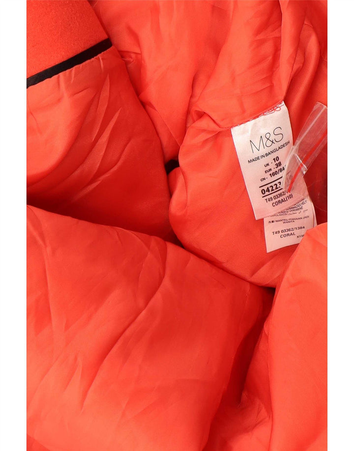 Marks & Spencer Dameoverfrakke UK 10 Small Orange Polyester