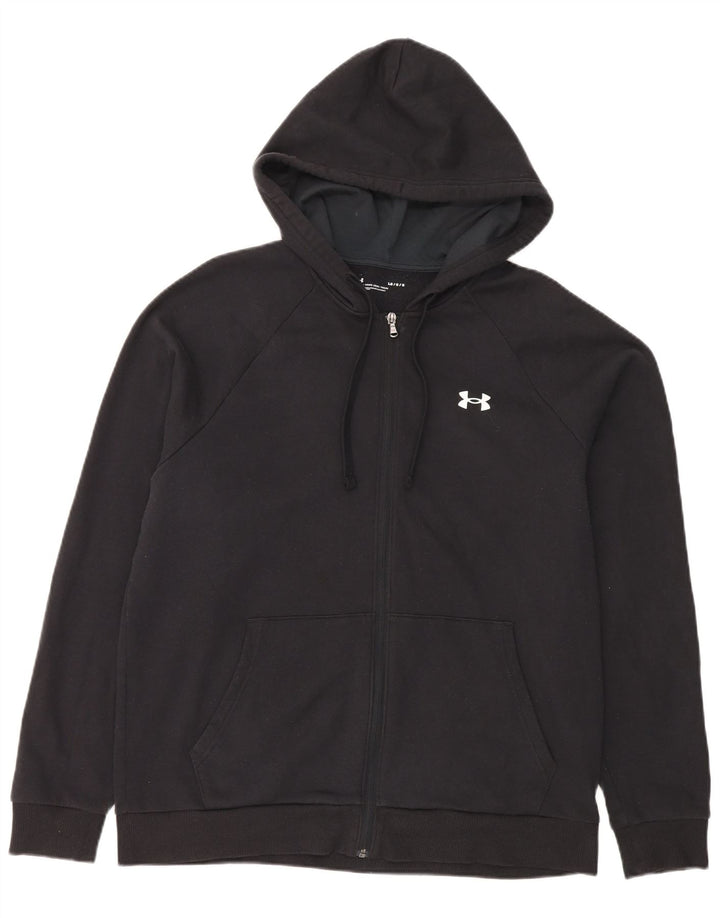 Under Armour Herre hættetrøje med lynlås Stor sort bomuld