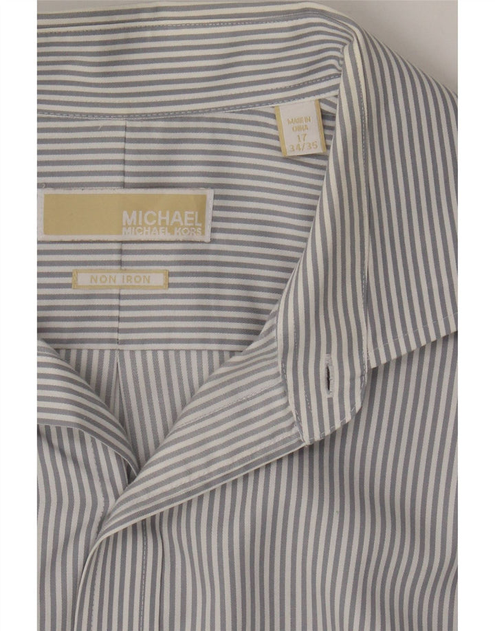 MICHAEL KORS Mens Formal Shirt Size 17 XL Blue Striped Cotton Vintage Michael Kors and Second-Hand Michael Kors from Messina Hembry 