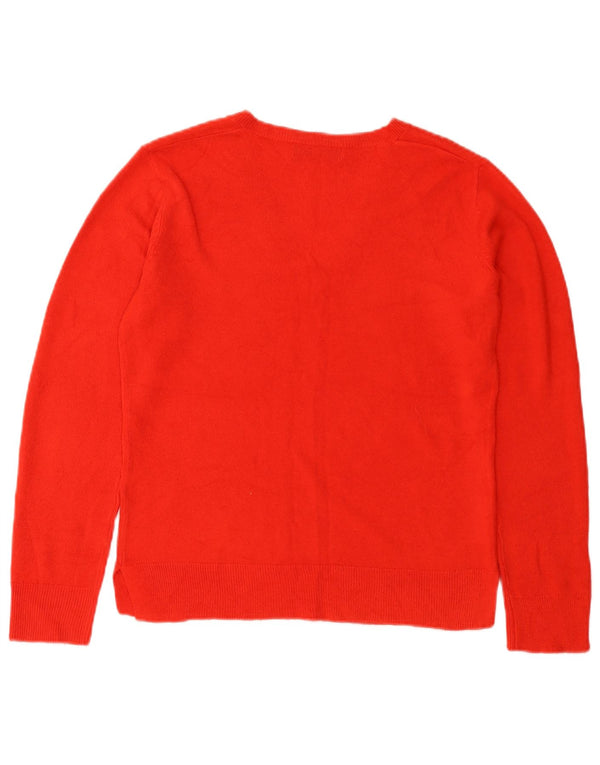 Marks & Spencer Dame V-hals sweater UK 10 Lille rød akryl