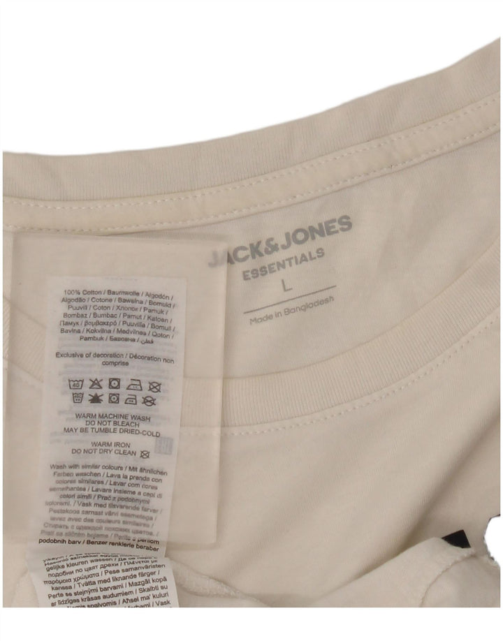 Jack & Jones Herre grafisk T-shirt Top Stor hvid bomuld