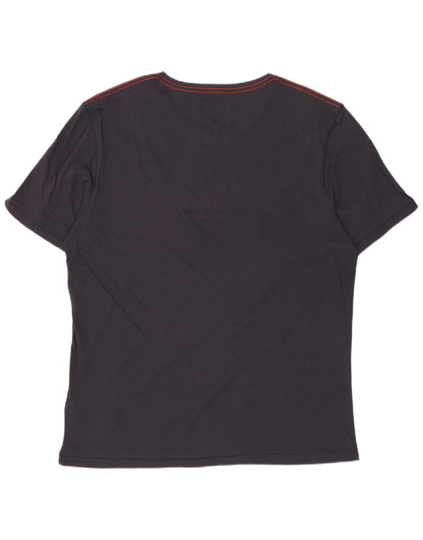 Ted Baker Herre grafisk T-shirt Top Størrelse 5 XL Marineblå Bomuld