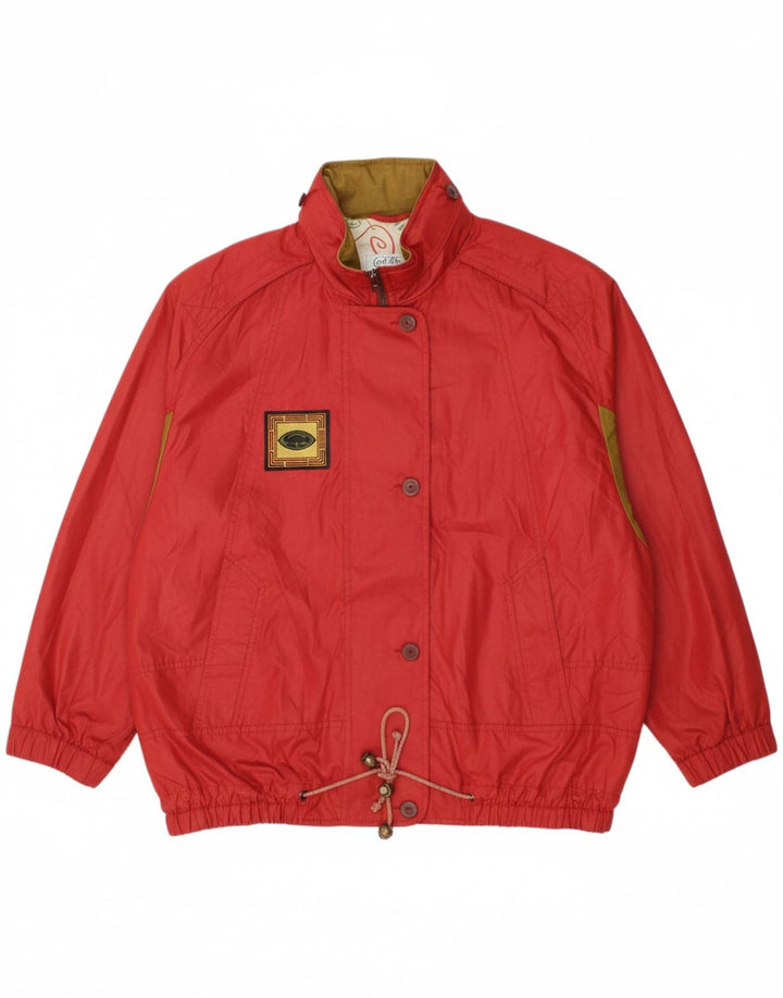 GIL BRET Womens Oversized Windbreaker Jacket UK 14 Large Red Polyester