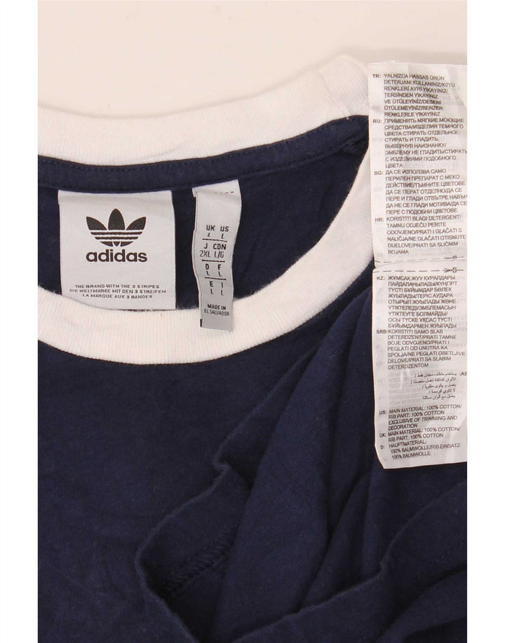 Adidas Herre T-Shirt Top Stor Marineblå Bomuld
