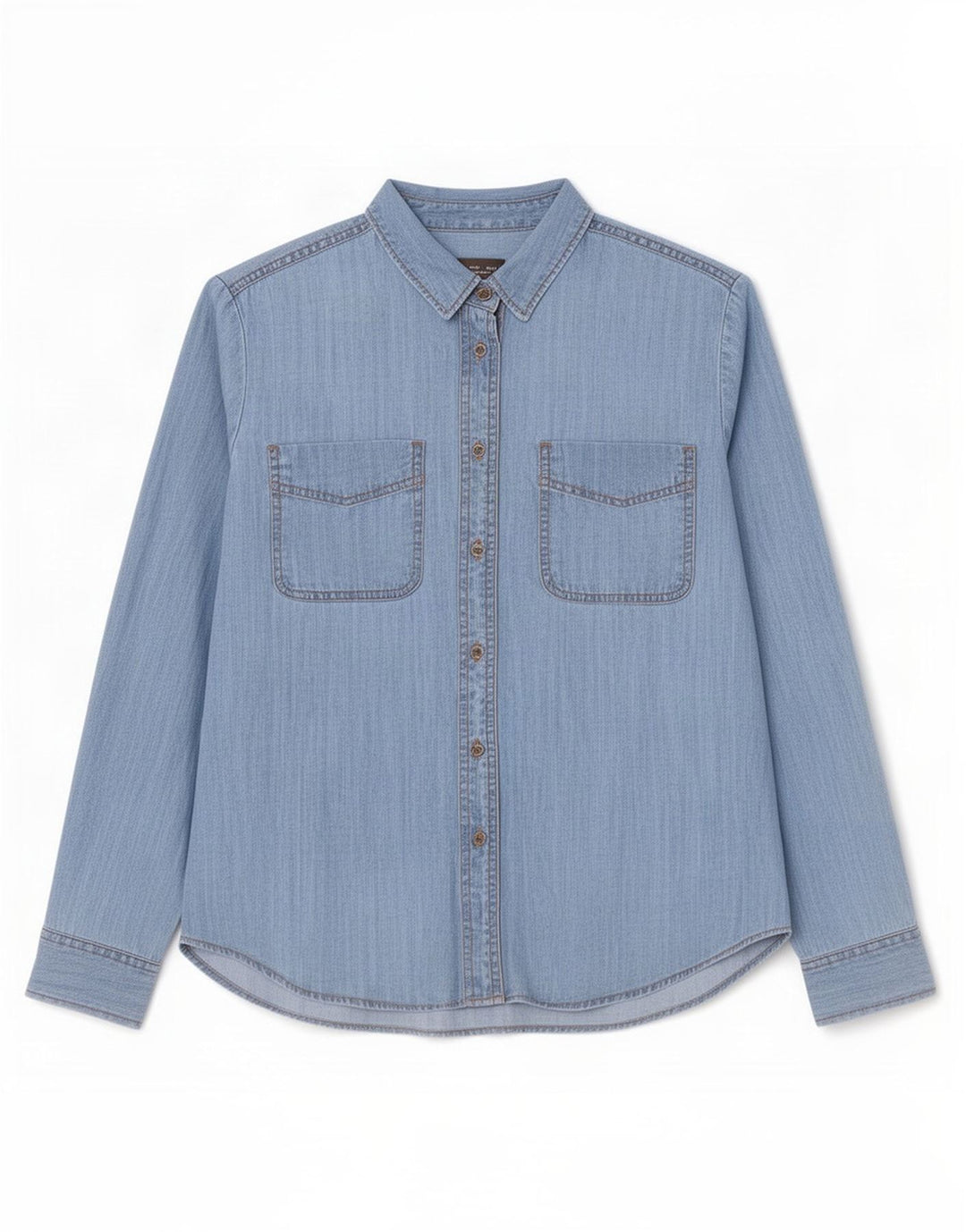 Marks & Spencer Dame Oversized Denim Shirt UK 10 Small Blue Lyocell
