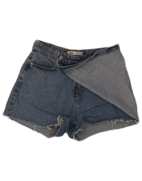 Zara Dame denim Shorts Små W26 Blå Bomuld