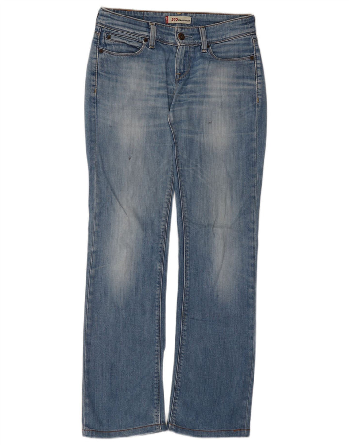 Levi's Dame 570 Straight Jeans W28 L30 Blå Bomuld