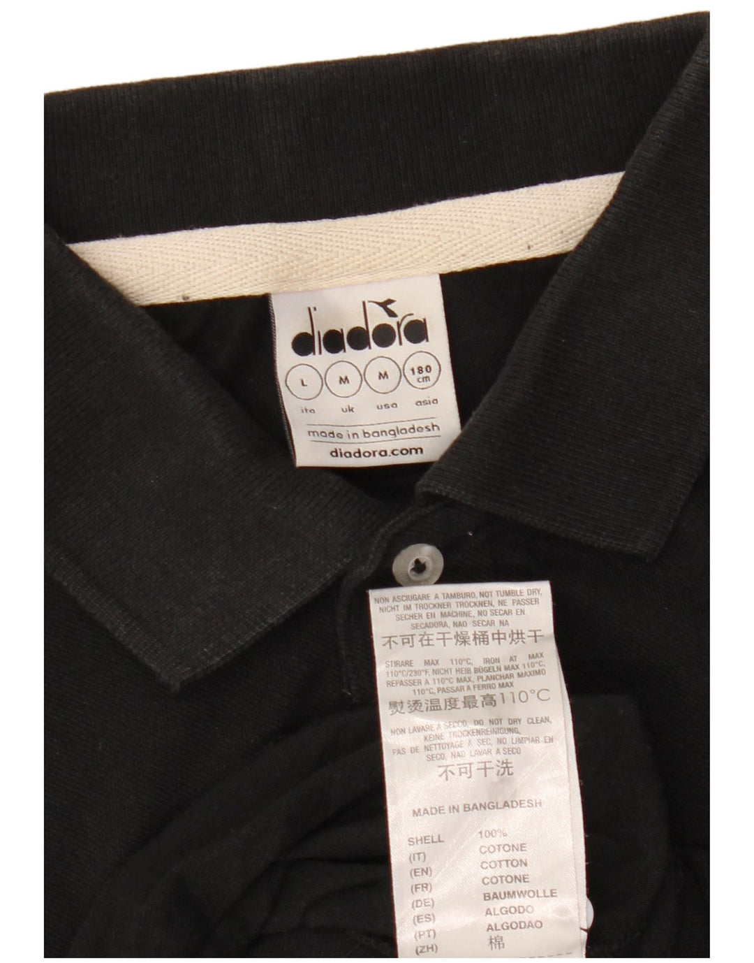 Diadora herre poloshirt Medium sort bomuld