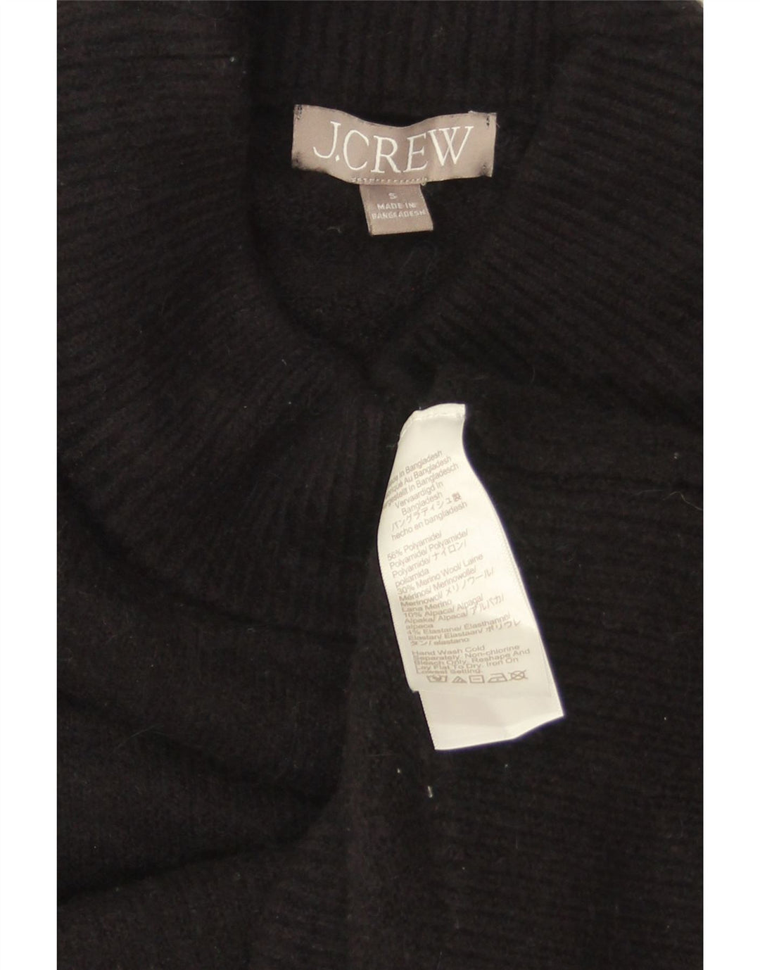 J. CREW Dame Oversized Crop Turtle Neck sweater UK 10 Small Black
