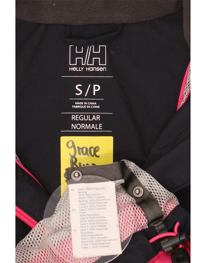Helly Hansen Dame Hætte Skijakke UK 10 Small Navy Blue Colourblock
