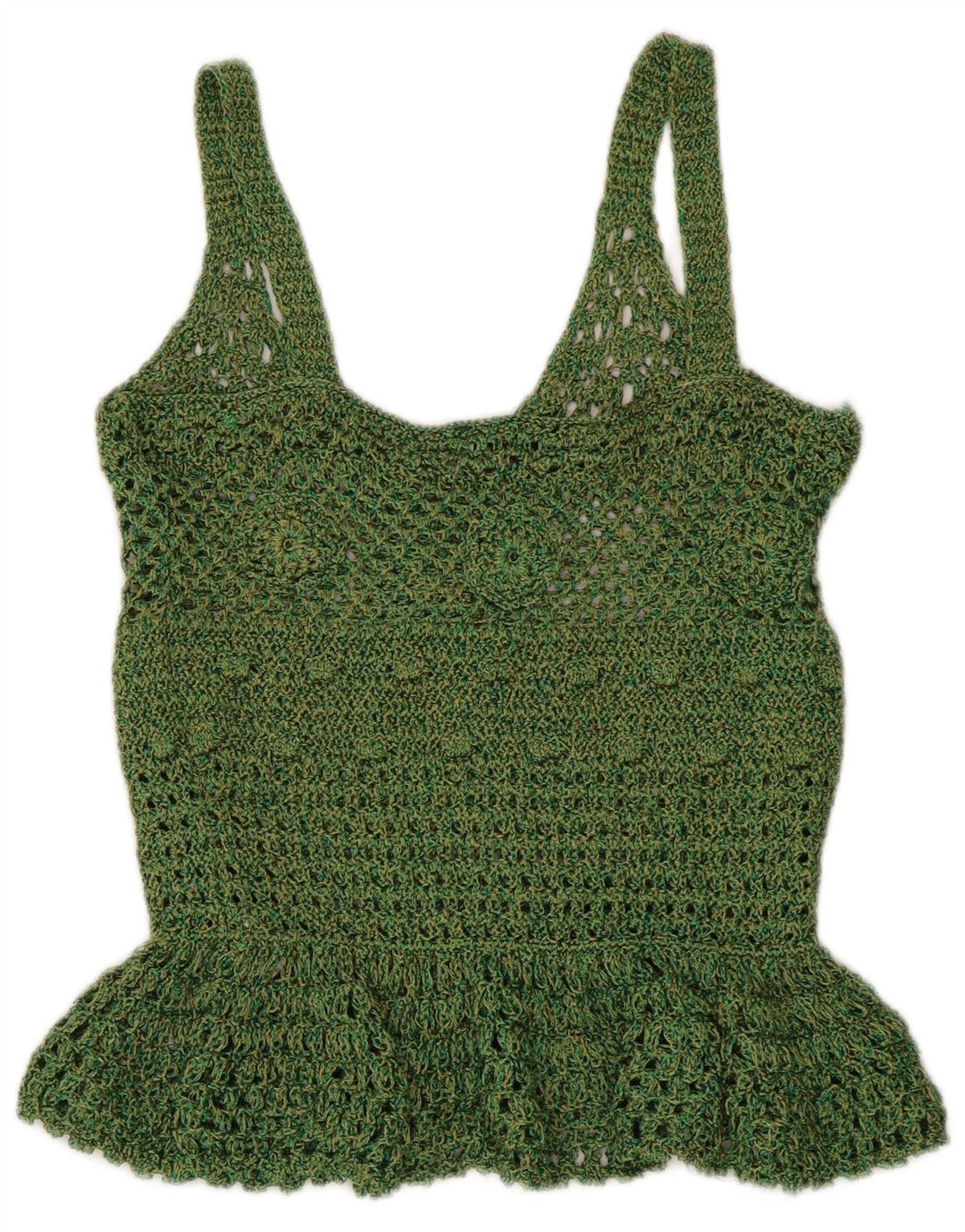 Zara Hæklet Cami Top UK 8 Lille grøn polyester