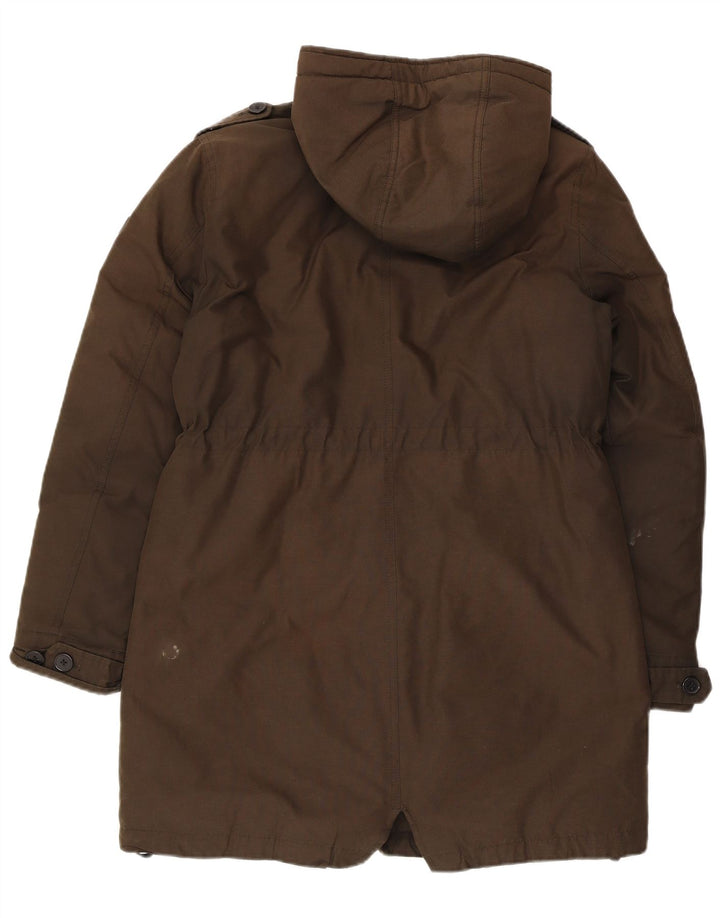 WRANGLER Parkajakke med hætte til kvinder UK 14 Medium Khaki Bomuld