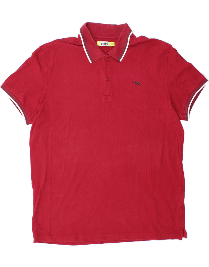 DIADORA Mens Polo Shirt 2XL Red Cotton Vintage Diadora and Second-Hand Diadora from Messina Hembry 