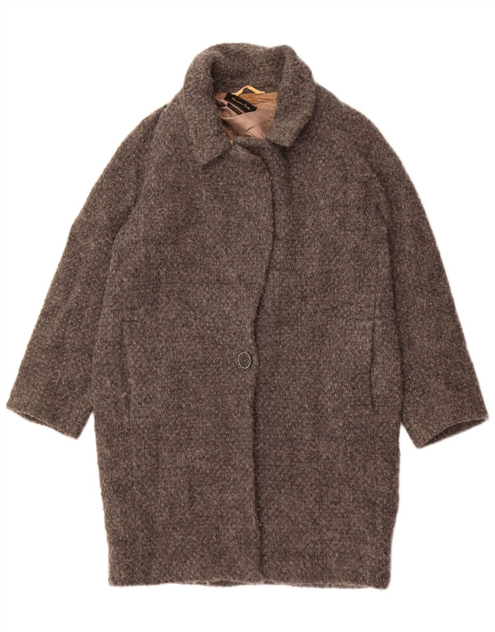 Massimo Dutti Dame Oversized Overfrakke UK 10 Lille Grå Uld