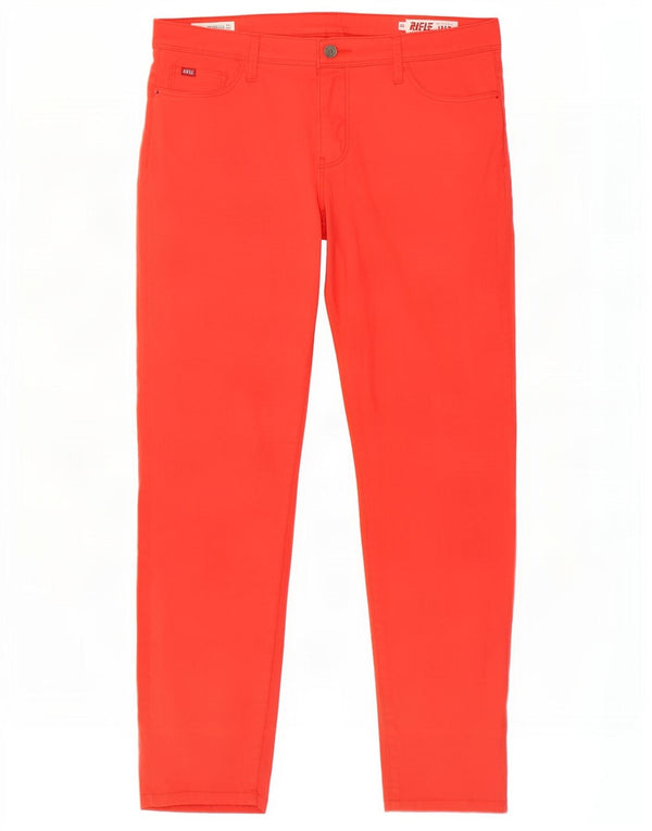 Rifle Dame Crudella Mid Rise Slim Casual Bukser W32 L28 Rød Bomuld