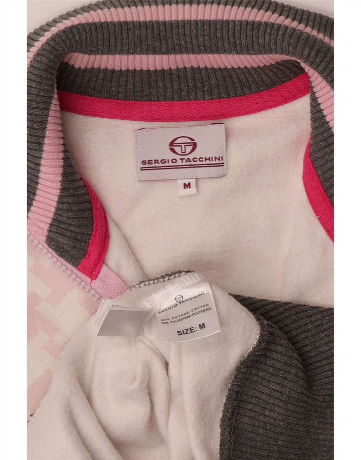 Sergio Tacchini Dame træningsdragt Topjakke UK 14 Medium Grey Houndstooth