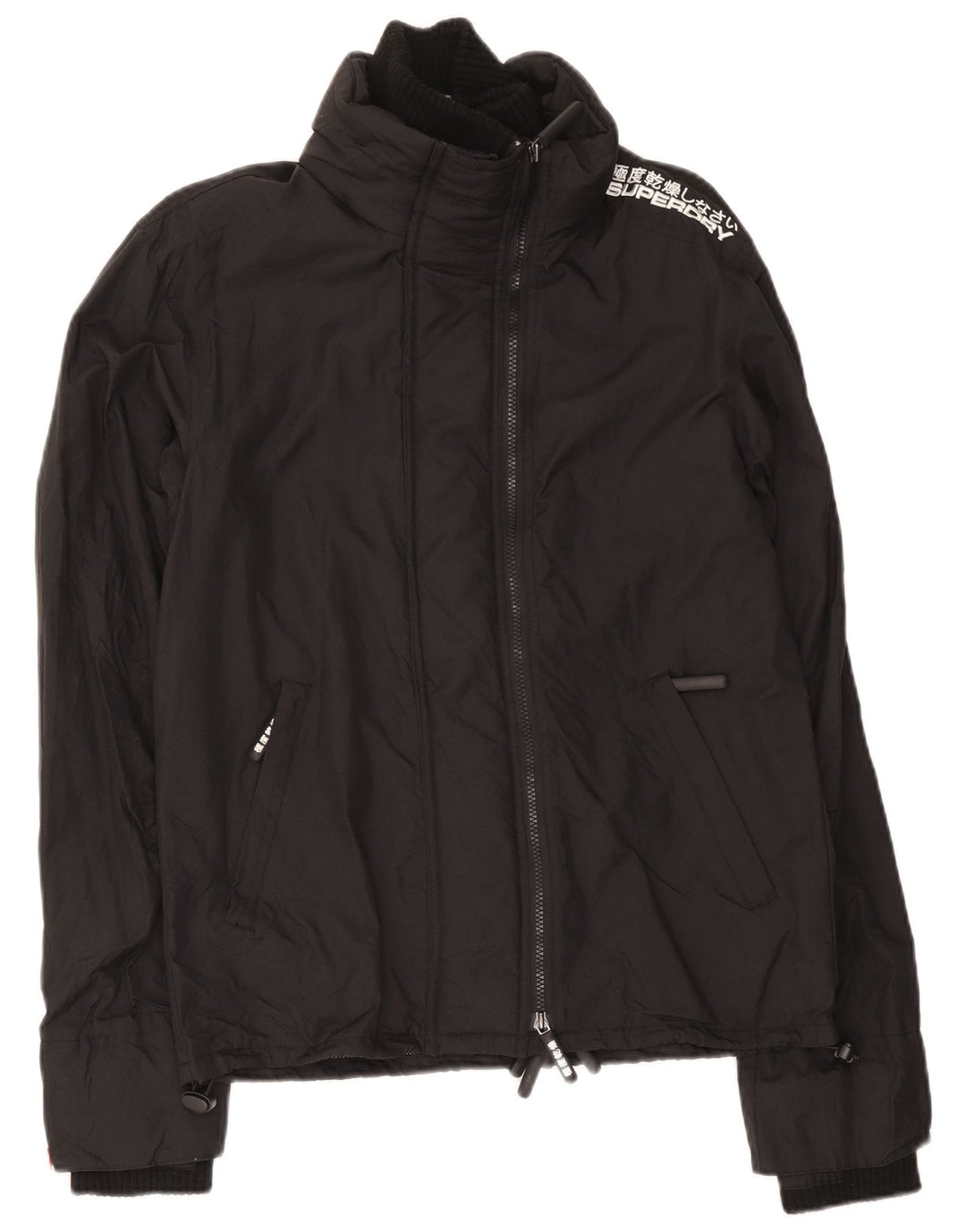 Superdry Herre Grafisk Windbreaker Jacket UK 38 Medium Black Nylon