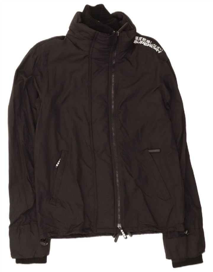 Superdry Herre Grafisk Windbreaker Jacket UK 38 Medium Black Nylon