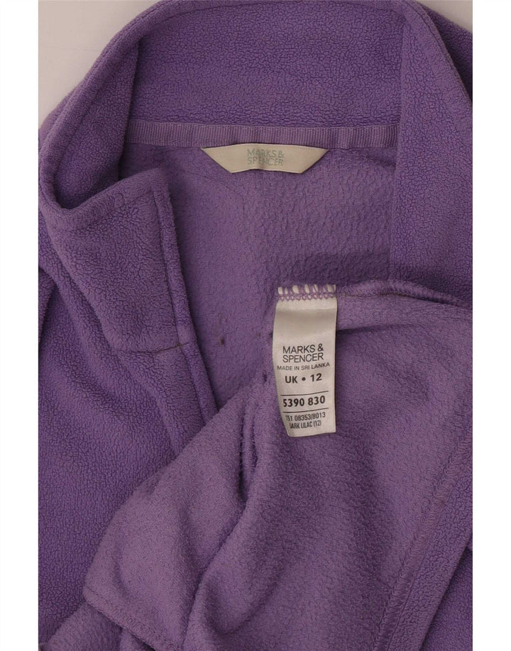 Marks & Spencer Fleecejakke til kvinder UK 12 Medium Lilla Polyester