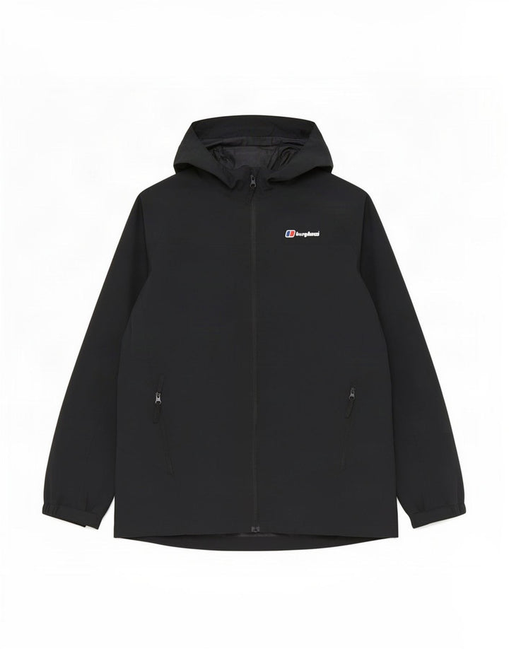 Berghaus Regnjakke med hætte til drenge 12-13 år Sort polyamid