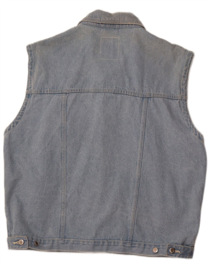 MARCEL CLAIR Herre Denim Gilet UK 42 XL Blå Bomuld