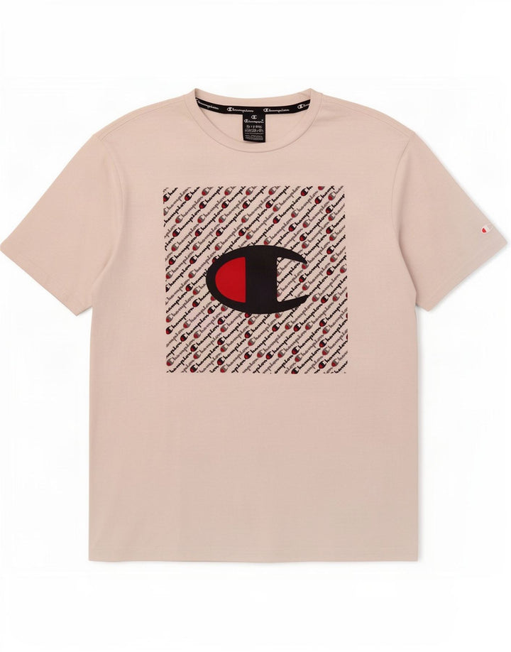 Champion Herre Grafisk T-Shirt Top 2XL Hvid Bomuld