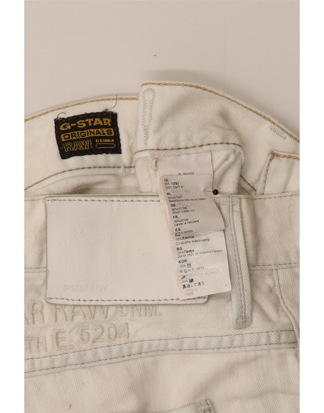 G-Star Straight Jeans til mænd W34 L32 Hvid Bomuld