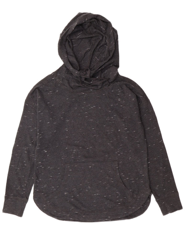 Champion Dame Oversized Hoodie Jumper UK 10 Small Grey Flecked Bomuld