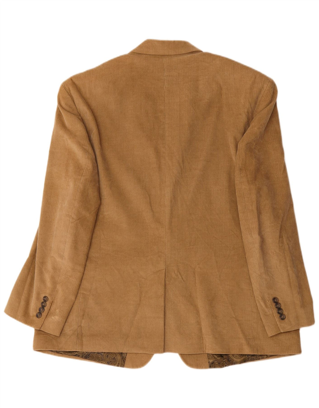 Chaps Herre 2-knaps fløjlsjakke Blazer jakke IT 50 Stor Beige Bomuld