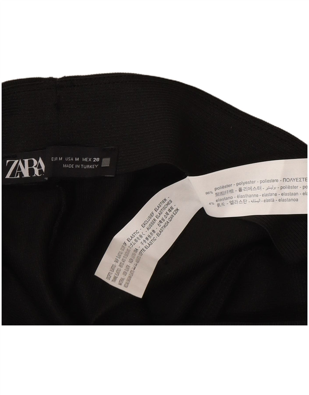 Zara Dame Flare Casual Bukser Medium W28 L28 Sort Polyester