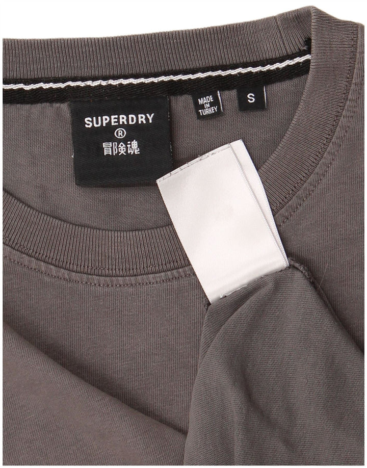 SUPERDRY Herre T-Shirt Top Lille Grå Bomuld