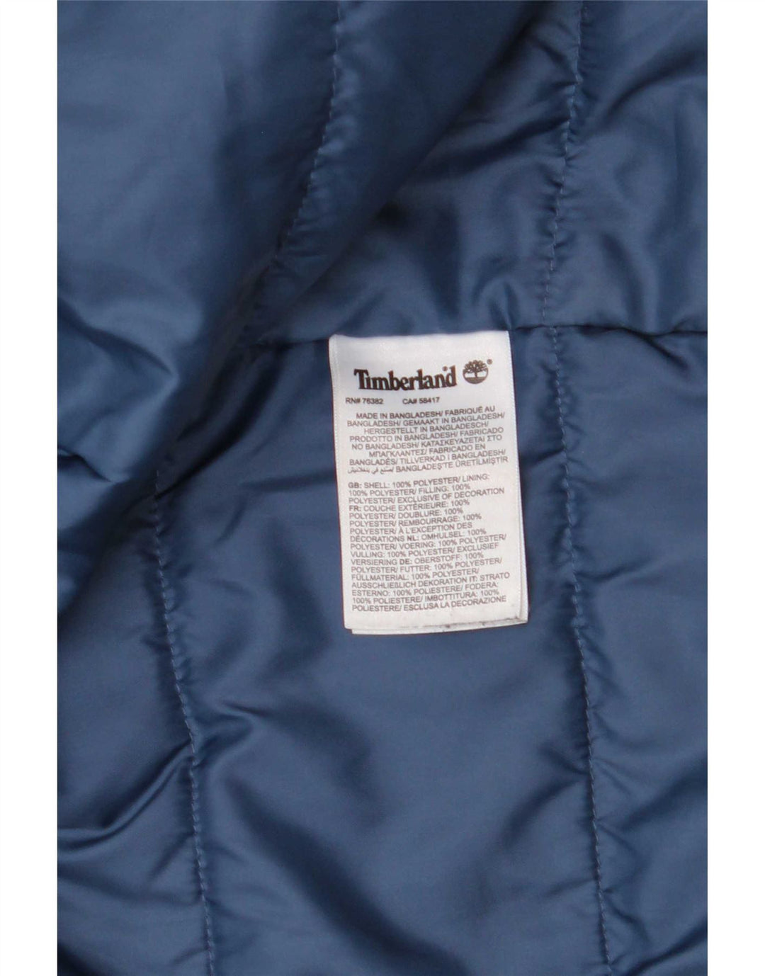 Timberland Herre hættepolstret jakke UK 44 XL marineblå polyester