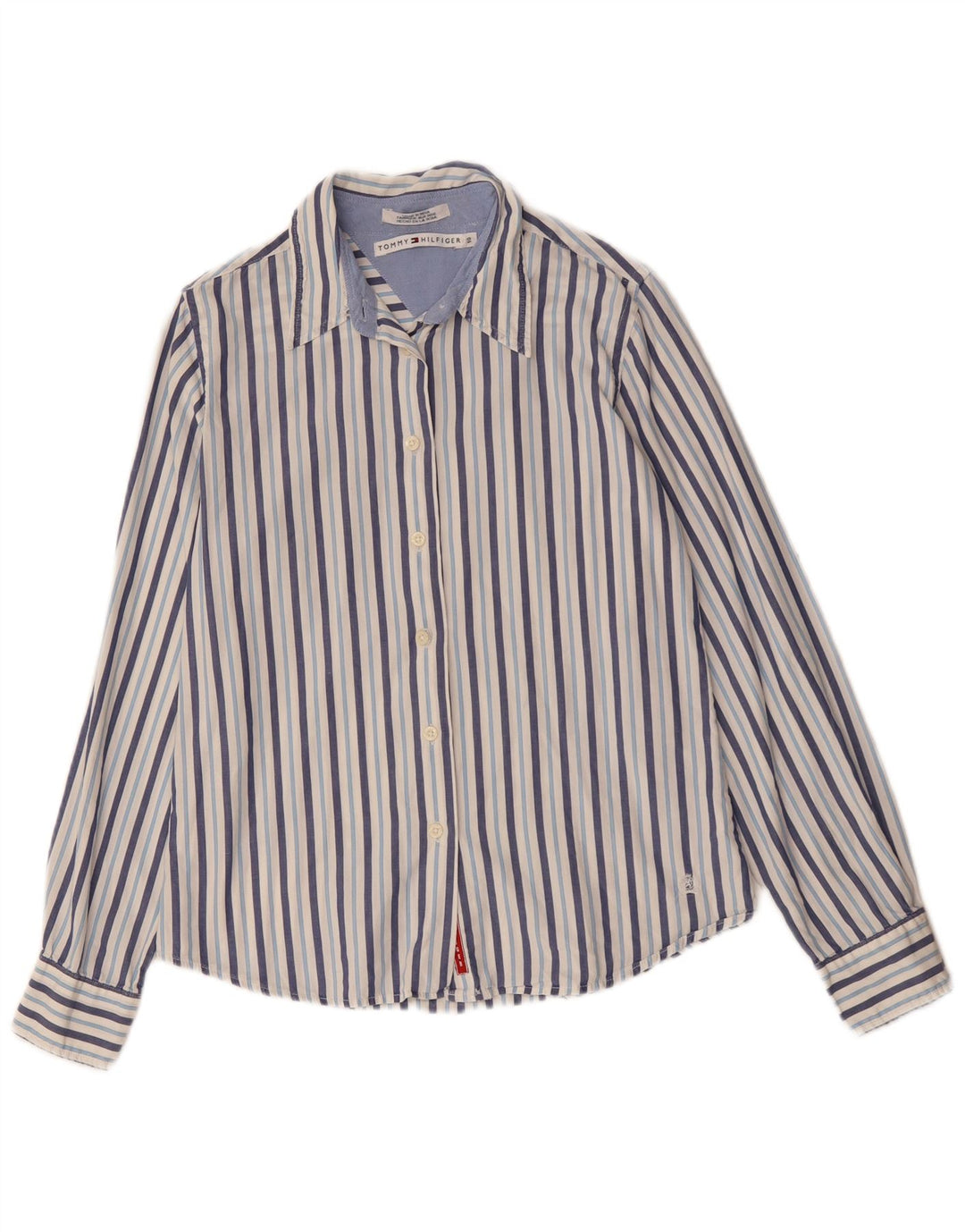 Tommy Hilfiger Dameskjorte US 10 Stor blåstribet bomuld