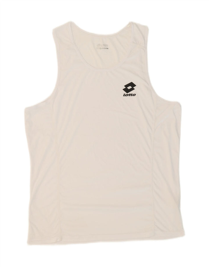 LOTTO Mens Life's Vest Top XL White Polyester Vintage Lotto and Second-Hand Lotto from Messina Hembry 