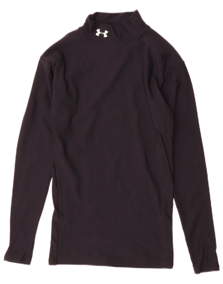 Under Armour Dame Top Langærmet UK 10 Small Black Nylon