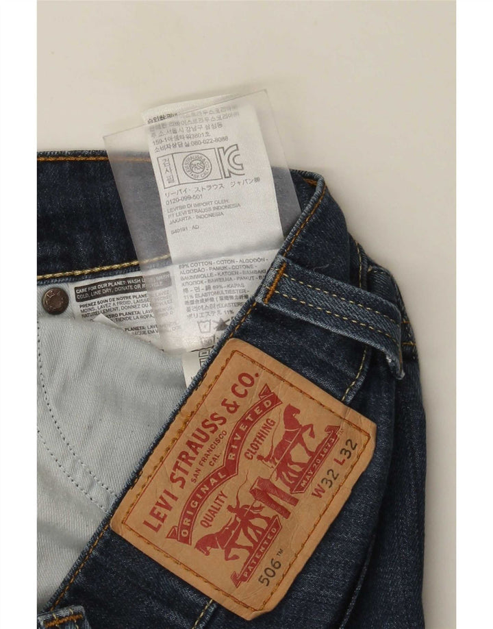 Levi's Herre 506 Straight Jeans W32 L32 Blå Bomuld