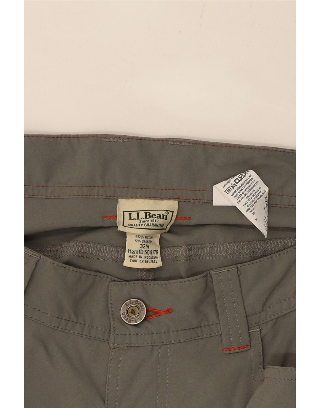 L.L.BEAN Mens Cargo Shorts W32 Medium Grey Nylon Vintage L.L.Bean and Second-Hand L.L.Bean from Messina Hembry 