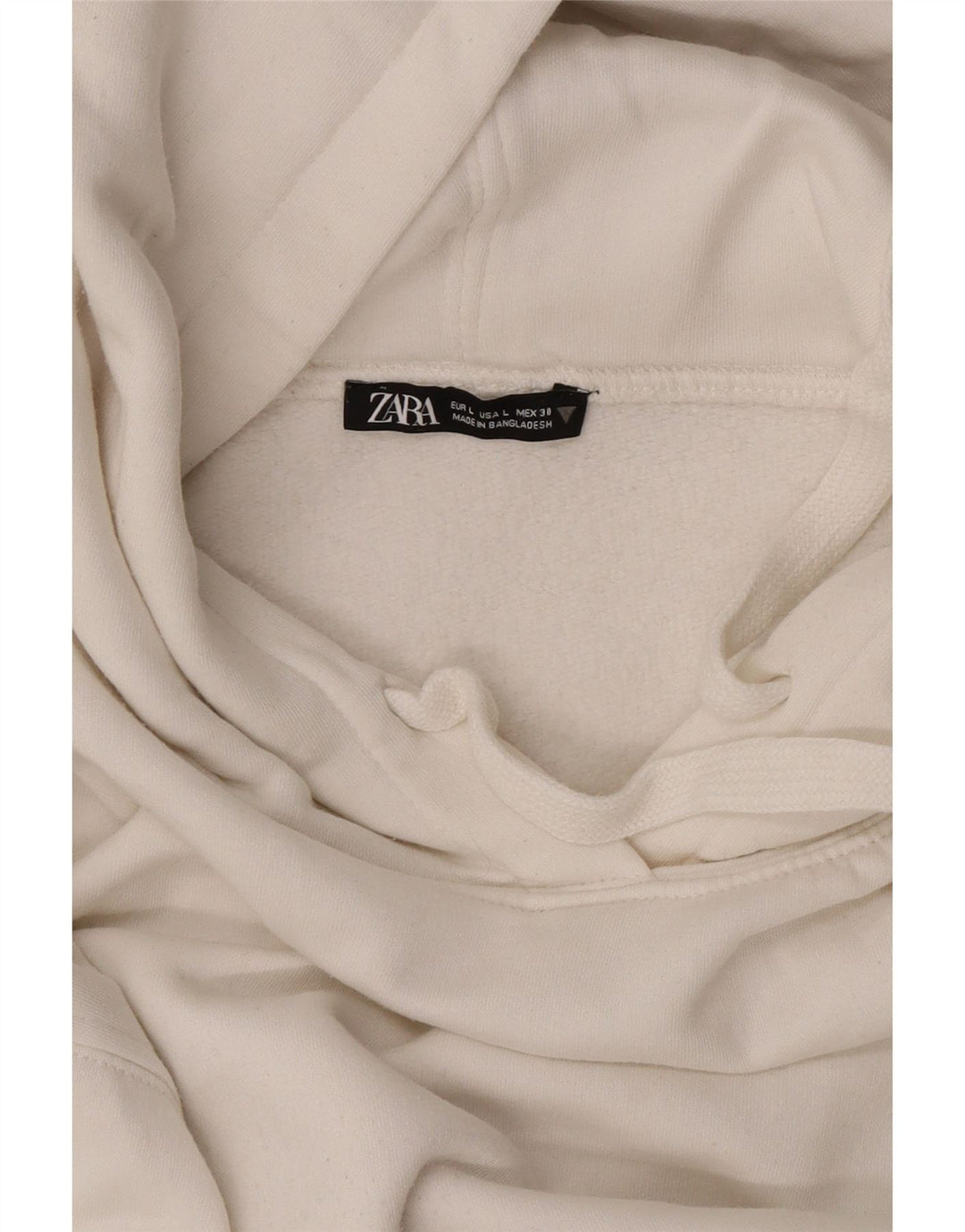 Zara Dame Oversized Hoodie Jumper UK 16 Large White