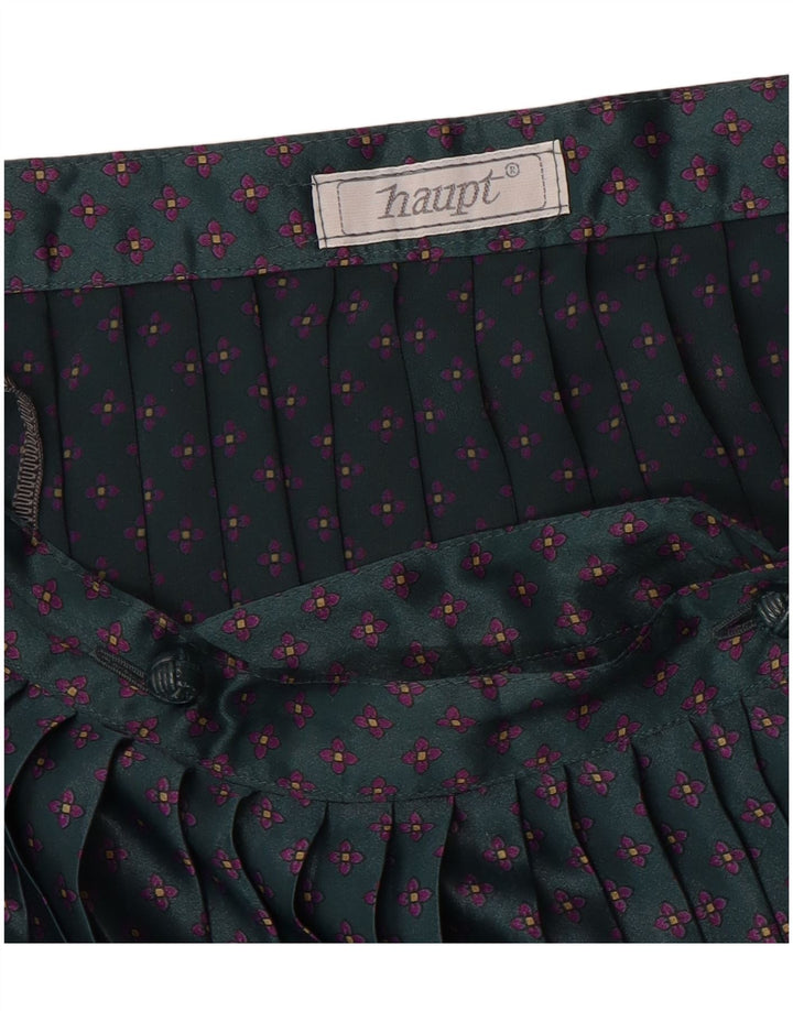 Haupt Womens Knife Plisseret nederdel W28 Medium Green Floral