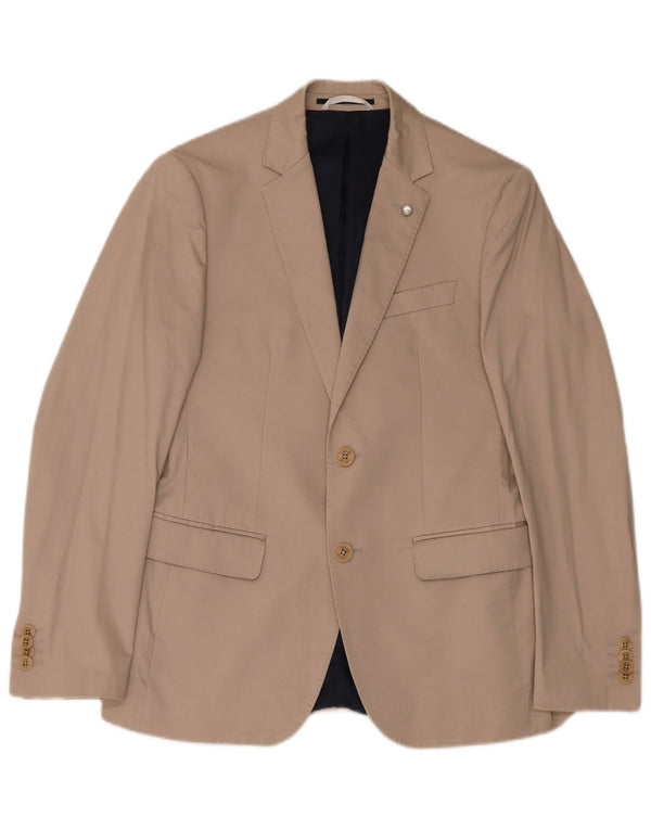 Liu Jo Herre 2-knaps blazerjakke IT 48 Medium Beige Bomuld