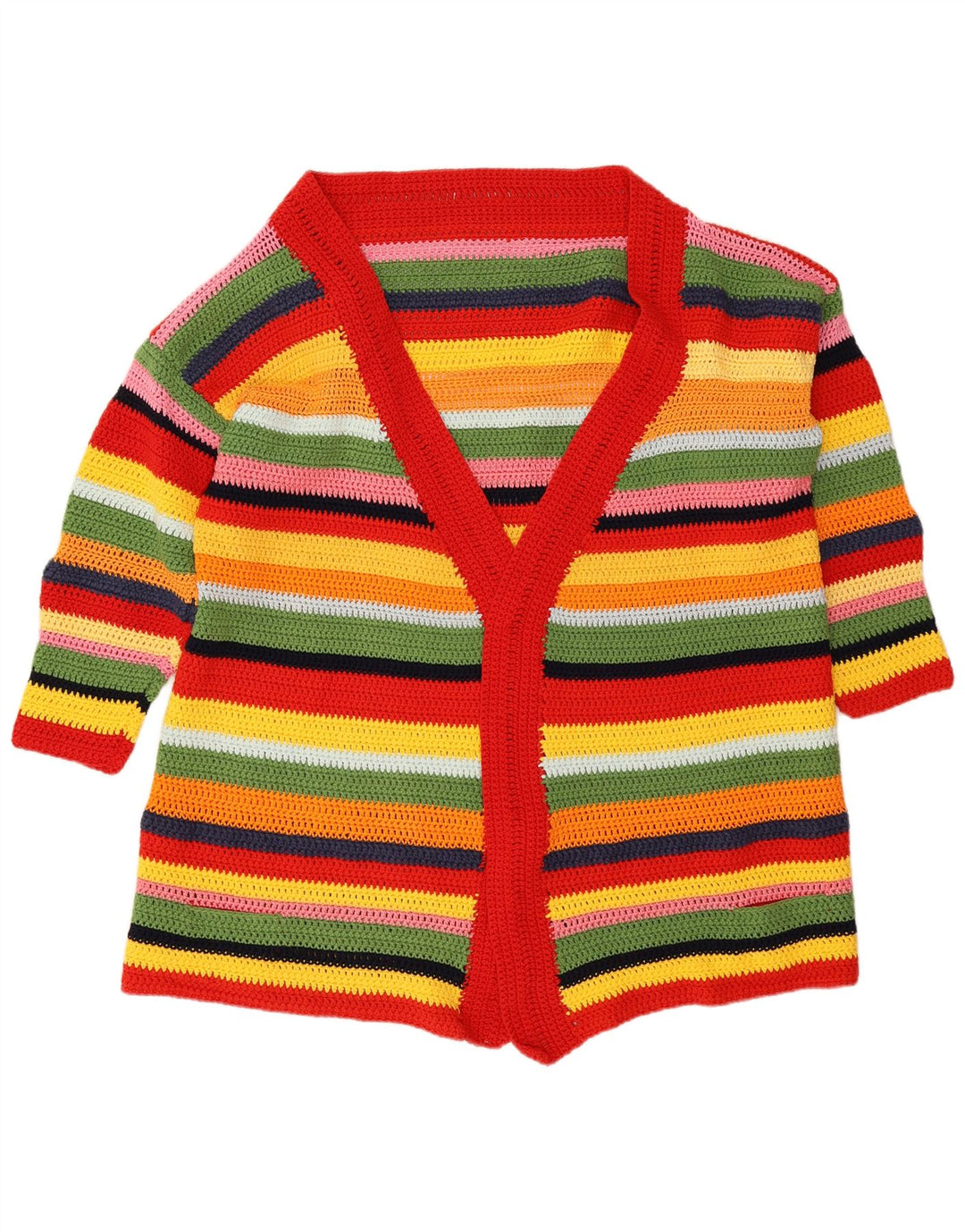 Vintage Dame Longline Cardigan Sweater UK 14 Medium Flerfarvet