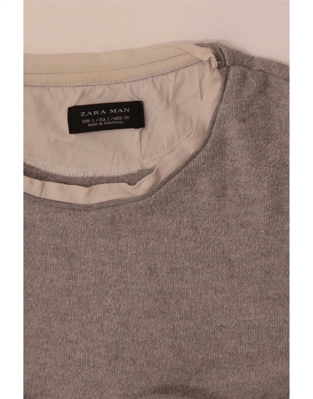 Zara Herre Top Langærmet Lille Grå Colourblock